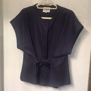 Sea New York Navy tie front wool top